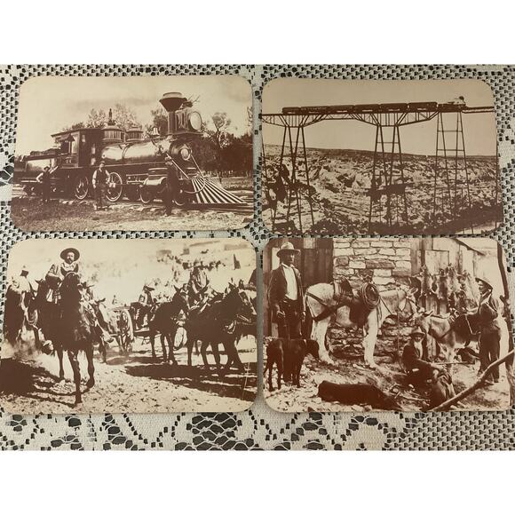 4 Old West Collectors Post Cards Locomotive, Frontier Railroad, Hunters - Picture 6 of 7